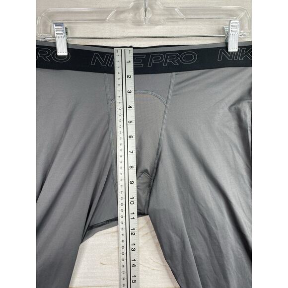 Nike Pro Compression Pants Men's XL Gray Black 3/4 Dri-Fit Training Tights - Picture 4 of 9